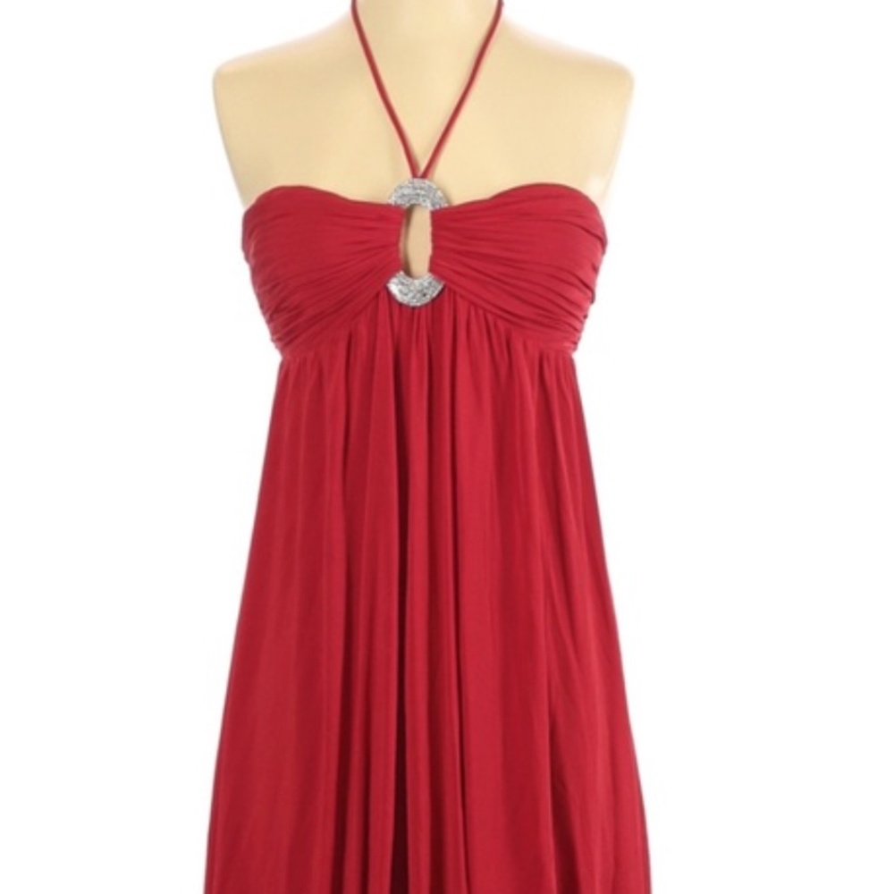 Caché red halter party/ cocktail dress size 4